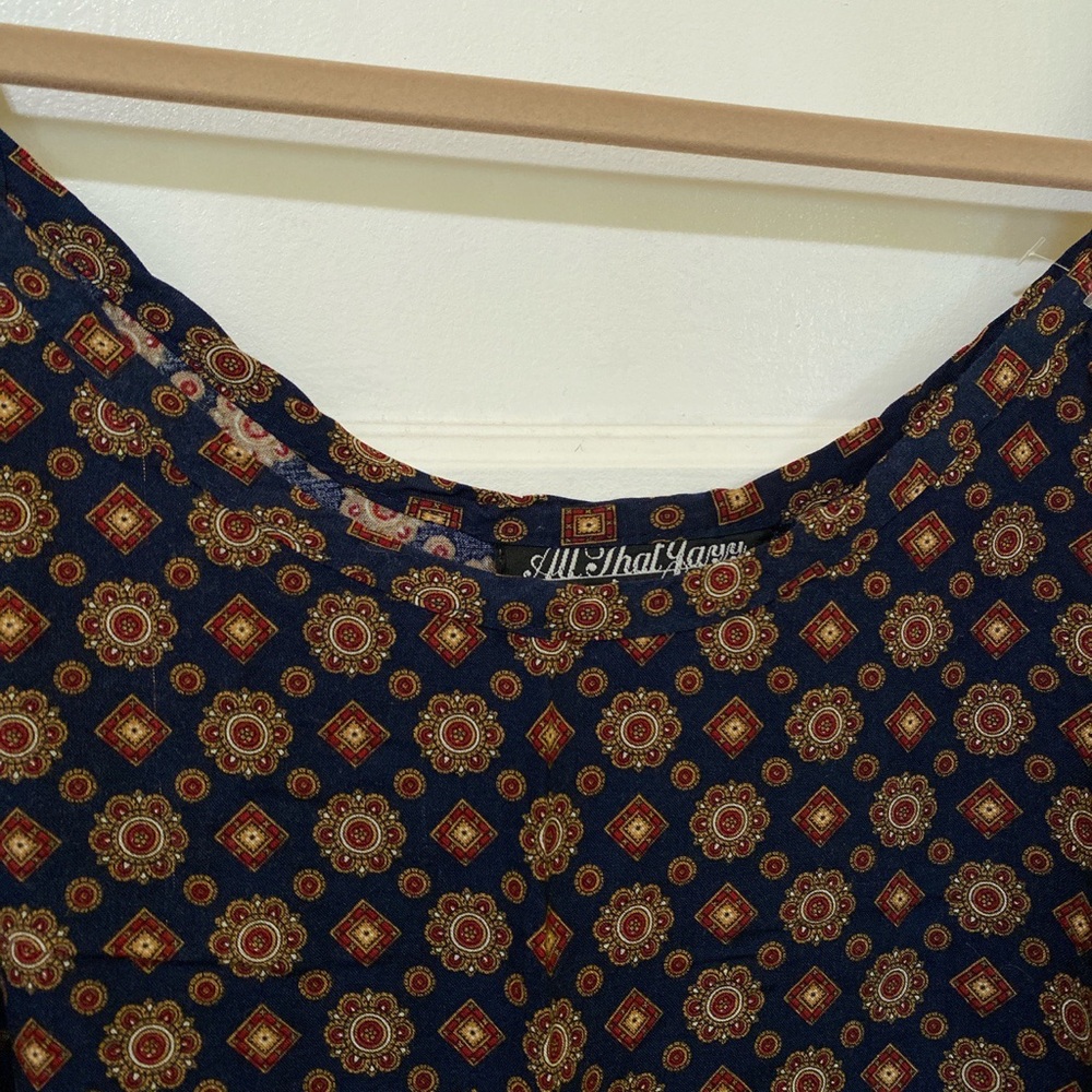 Navy blue printed dress